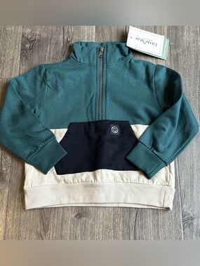 NEW 4t Toddler Boys 1/4 Zip Sweater Longsleeve Shirt Top Little Star Organic